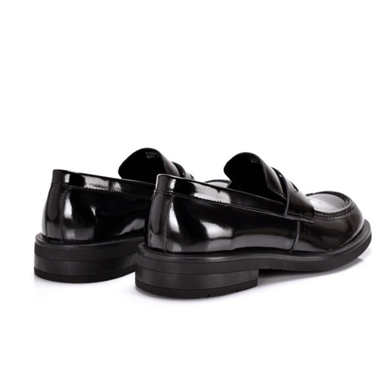 Leather Casual Sneakers for Mens Formal Slip On Penny Loafer Shoes Summer Breathable Driving Shoes 6