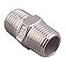 Hex Nipple 1/2 Inch Male NPT - DERPIPE Stainless Steel 304 Threaded Pipe Fitting for Brew Kit, Home Piping Application(Pack of 2)