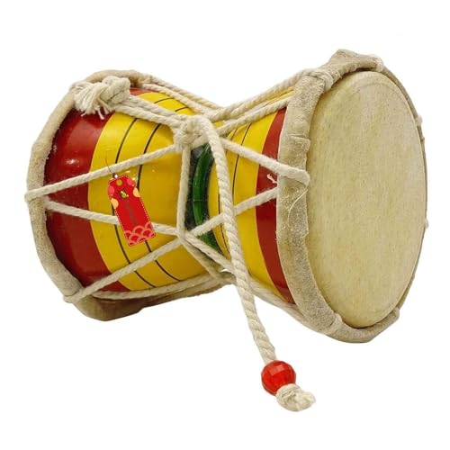 Image of UAPAN Damru Indian Musical Instrument /Pooja Articles /Home Decor & Kids Toys(4 inch)