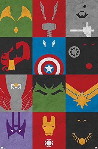 Trends International Marvel Comics - Avengers - Minimalist Grid Wall Poster, 22.375