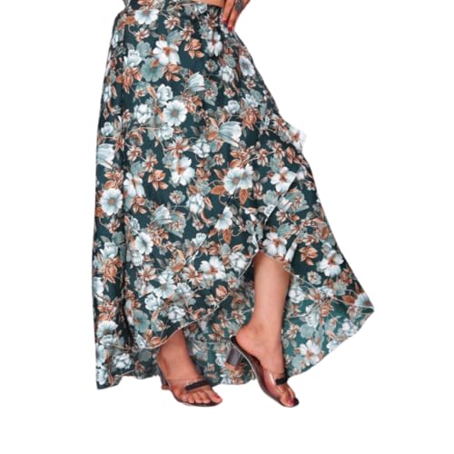 Image of JYESHTA Women's American Crepe Flared A Line Stitched Long Skirt with 12 Mtr Flare 40 in Height | Skirts for Women Long Length | Long Skirts for Girls