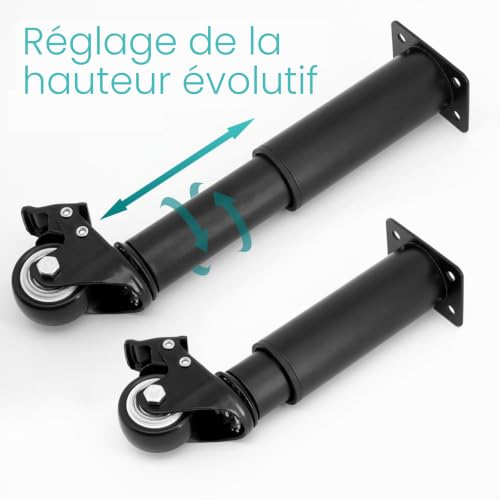 Pieds de table réglables pour commode et supports à lattes en métal