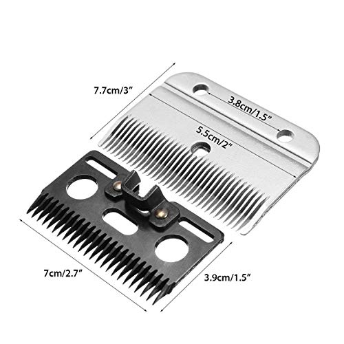 TAKEKIT Horse Clippers Replacement Blades, Detachable Universal Blades for Professional Horse Grooming Clippers, Top and Bottom, Stainless Steel, 35-Teeth - Thumbnail 7