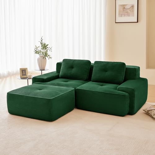 Image of Corduroy Modular Sectional Sofa, Oversized Cloud Couches for Living Room