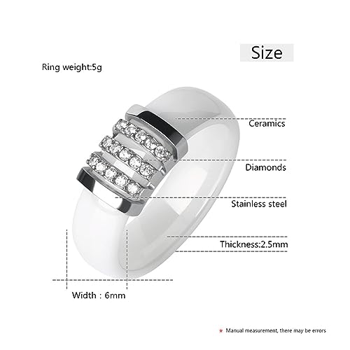 Bague en céramique blanc et noir cadeau de Noël Saint Valentin - 2