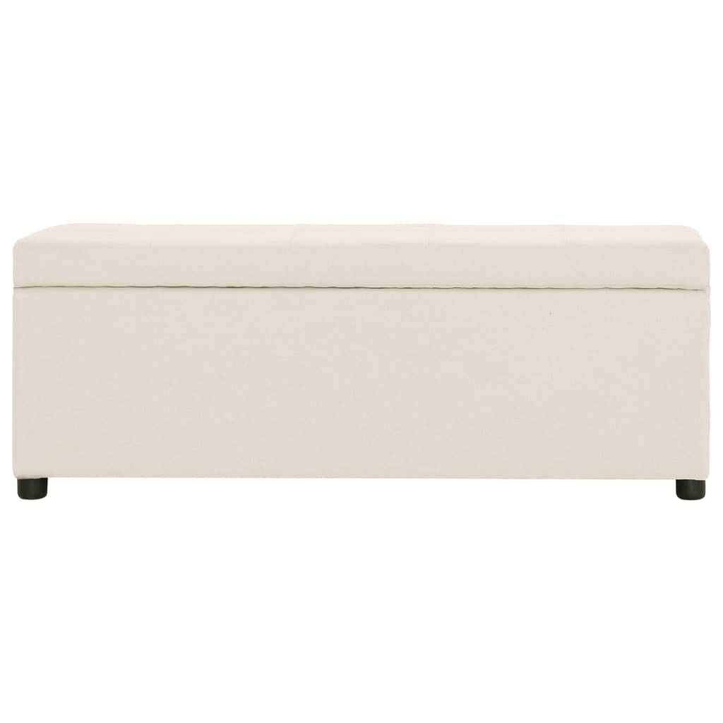 vidaXL Banco Almacenaje Tapizado Poliéster Arcón Cojín Asiento Acolchado Caja Almacenamiento Interior Dormitorio Entrada Baúl Puf Zapatero Color Crema