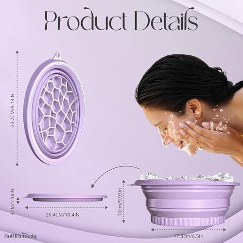 Image of Ice Face Bowl, Purple | Foldable, Reusable, Cold Therapy, Portable, For Skin Care