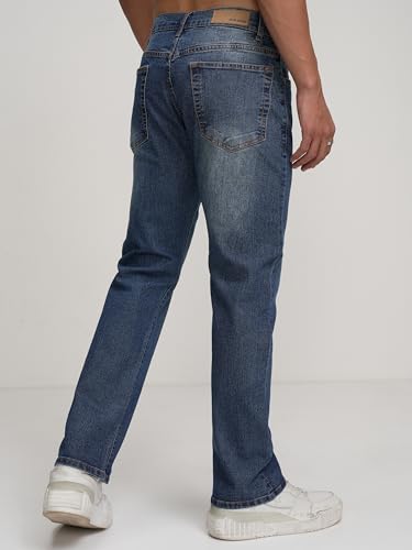 Image of Highlander Men's Straight Fit Jeans | Mid Rise | Stretchable Fabric | Designed for Comfort & Ease of Movement| Jeans for Man Pants
