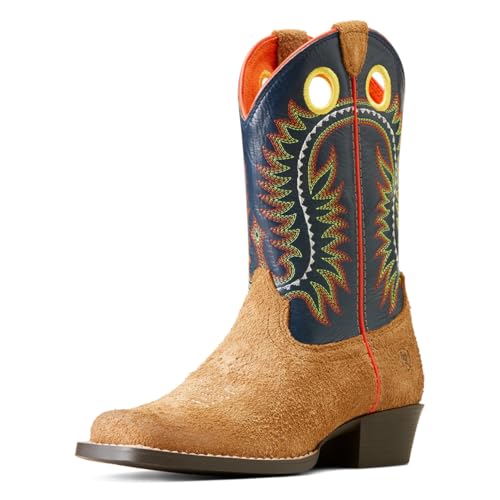 Ariat Kids Derby Monroe Terracotta Roughout and Royal Gold Metallic Boot Tan