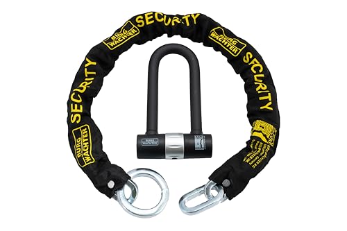 Burg Wachter 200D   Candado resistente en D de 16 mm y cadena de 1 m   Se vende seguro con diamante y oro para bicicleta, motocicleta, scooter eléctrico