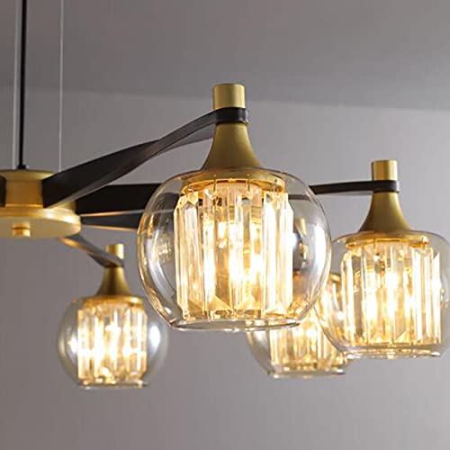 Plafonnier noir réglable 8 lumières pour grand salon moderne - 2