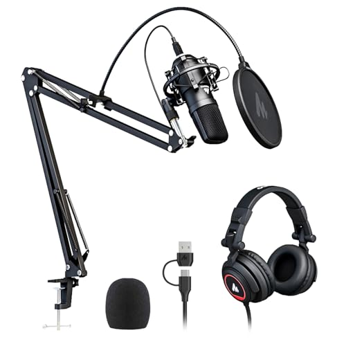 MAONO Microphone with Studio Headphone Set...
