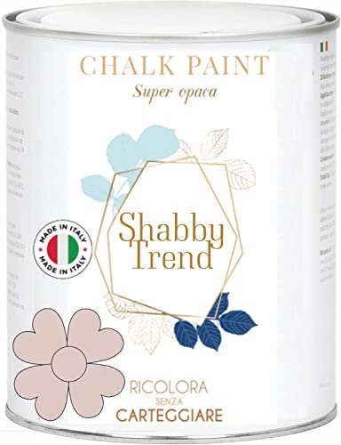 GENERICO SHABBY TREND® CHALK PAINT Pittura Shabby Chic Vintage Mobili Pareti Extra Opaca 120 VARIANTI (375ml, CIPRIA)