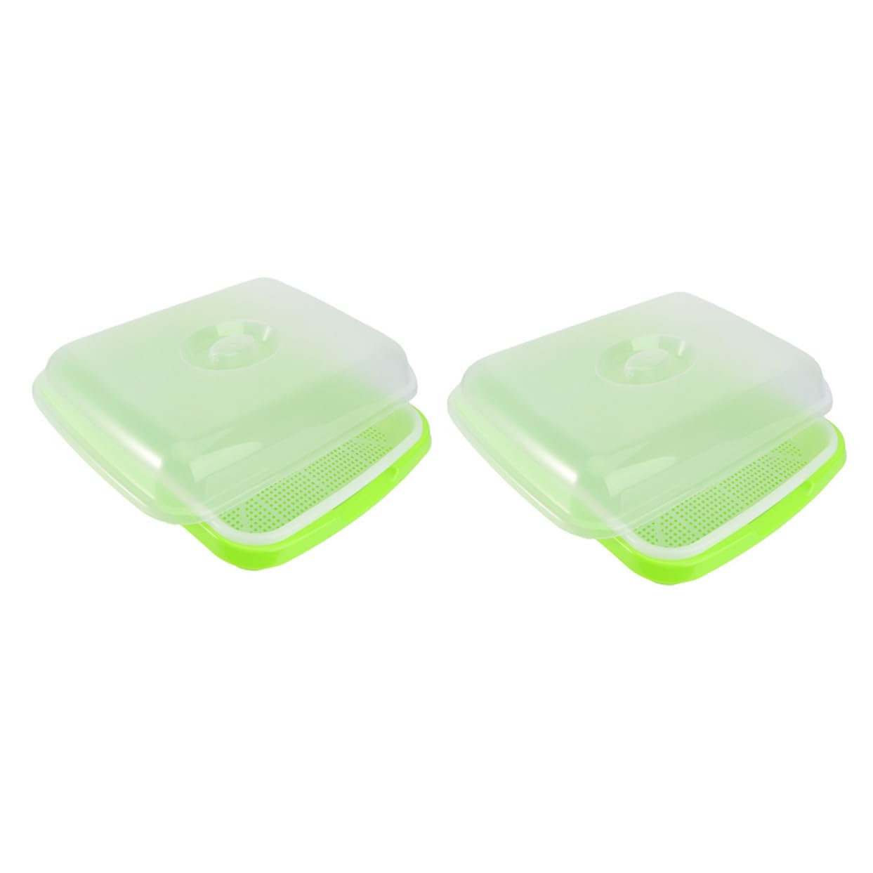 Bandeja para Germinadores Verde Tapa, 2 Juegos de Plástico | Cultivo sin Tierra, Conservación de Humedad, Diseño Seguro para Semilleros y Brotes Estilo Aleatorio