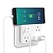 Multi Plug Outlet, Tesyker Outlet Extender with High Speed 2.4A 2 USB 3 AC Outlets Travel Power Strip, Outlet Splitter Cruise Ship Accessories with Socket Shelf Plug Extender (White Gray)
