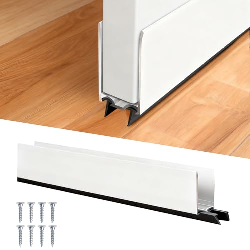 1 x 35.5 White Aluminum Storm Door Sweep Replacement Weatherproof Bottom Seal for Security Doors (1 White)