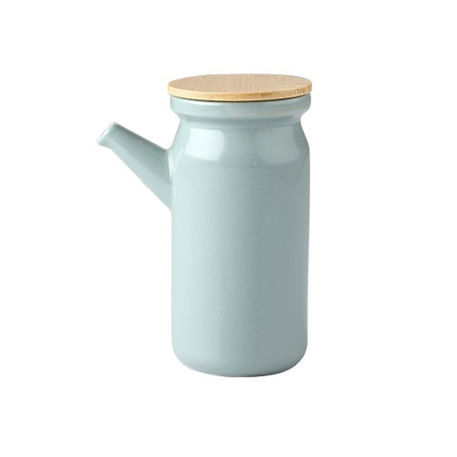 Aceiteras y Recipientes Cocina Especias de aceite Hack Cerámica Salero y pimienta Condimado Tarro Tazón de azúcar Tarro de especias de madera Dosificadores de Vinagretas (Color : Blue)