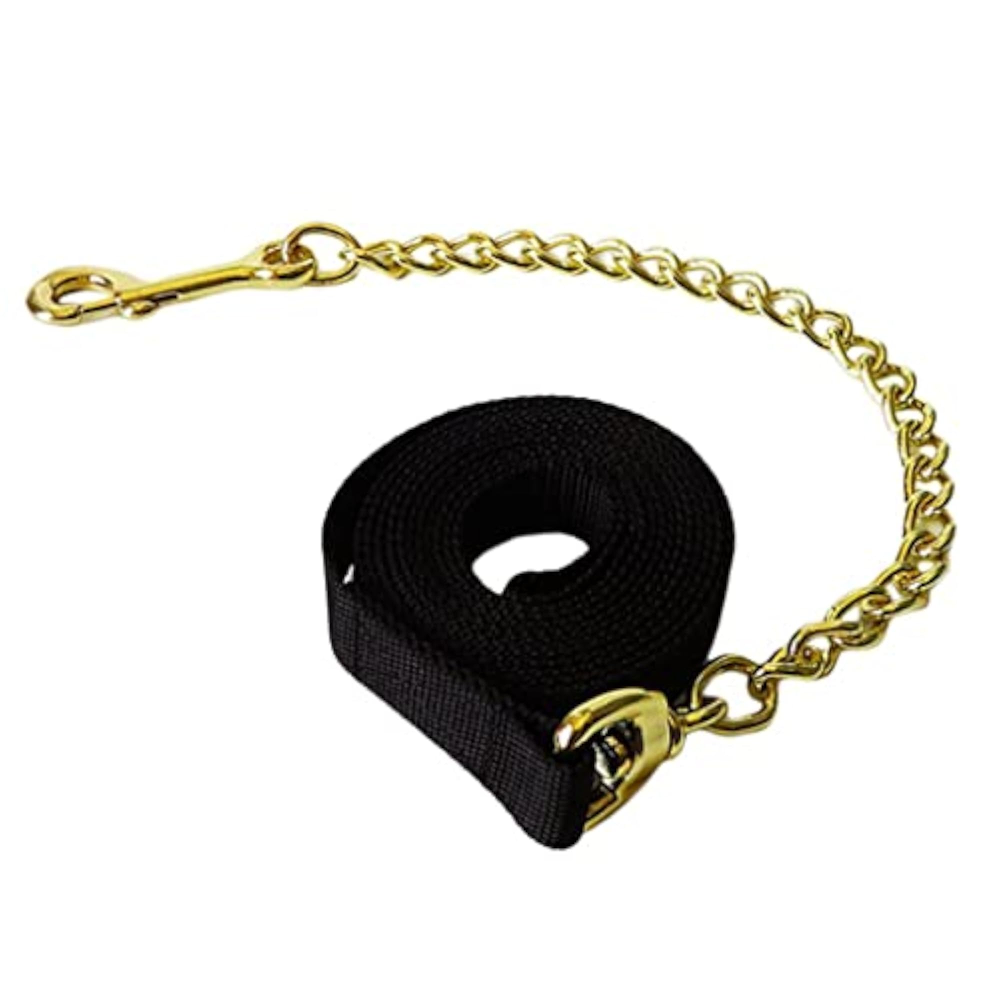 Copper Equestrian Horse Lead Rope with Grip Chain