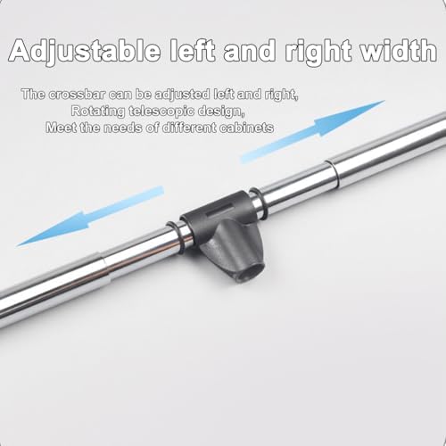 Pull Down Wardrobe Rail, Retractable Hanger for Closet, Adjustable Width Clothes Rod, Space Saving Design, Easy Install, 90° Mechanism