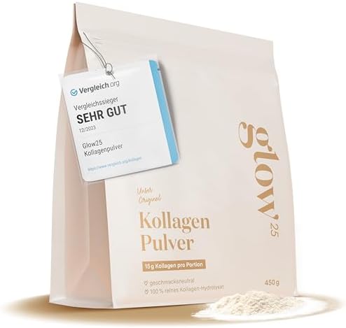 Glow25® Collagen Pulver [450g] - Unser Original - Kollagen Hydrol...