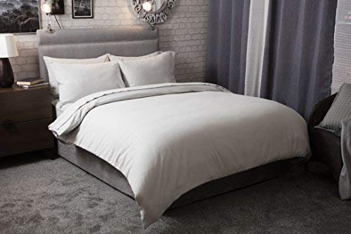 Belledorm Grey 100% Brushed Cotton Flanelette Double Deep Fitted Sheet 38Cm Deep 175Gsm (Grey)