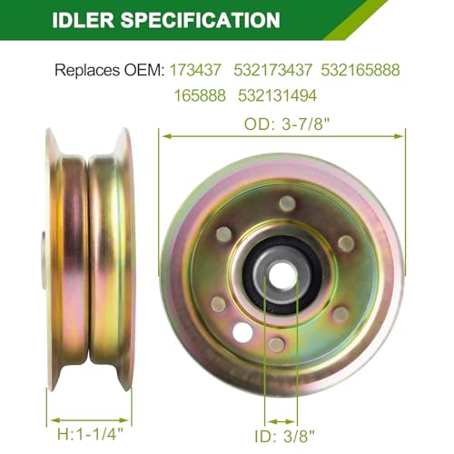 JSXDNWYJ 42 Inch Mower Deck Rebuild Kit for Craftsman LT1000 LT2000 DLT3000 DYT4000 Husqvarna Poulan Pro Mower Parts Spinde 130794 Blade 134149 Belt 532144959 Pulley 153535 Idler 131494 by JSXDNWYJ - Used condition - Image 6