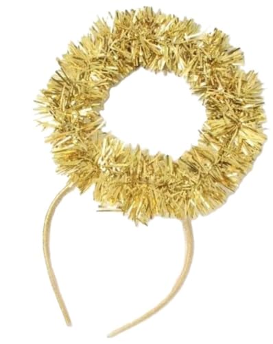 Manchester Royalty Serre-tête halo d'ange avec guirlande dorée - Halloween, Noël - Taille S - Unisexe - Enfants