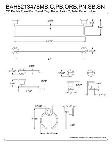 Kingston Brass Bah8213478Orb Concord 5-Piece Bathroom Accessory Sets, Oil Rubbed Bronze #TOP6