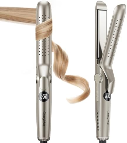 CrazyMar 2 in 1 Hair Straightener, Ionic Anti Frizz Technology, H...