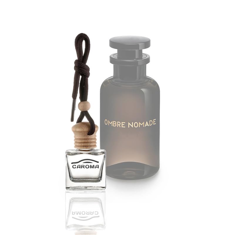 CAROMA Long Lasting Car Fragrance Wooden Diffuser | Essential Oils Car Perfume | Car Accessories | Designer Inspired Car Air Freshener (Fragrance Ombre Nomade inspired by LV)
