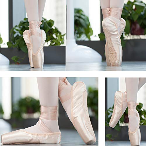 Unpafcxddyig Girls Womens Ballet Dance Toe Shoes Professional Satin Pointe Shoes Slippers2