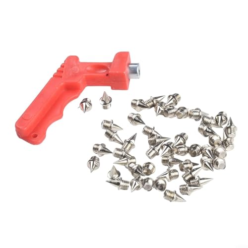 Lot de 48 pointes de rechange en acier de 6,4 mm avec clé pour chaussures de course à pied de cross country Argenté