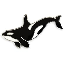 Pinsanity Orca Killer Whale Enamel Lapel Pin,Black,1.5 inch