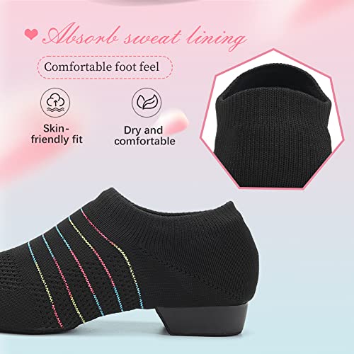YKXLM Women Standard Social Practice Dance Sneaker Beginner Dance Practice Low Heel Ballroom Shoes for Women3