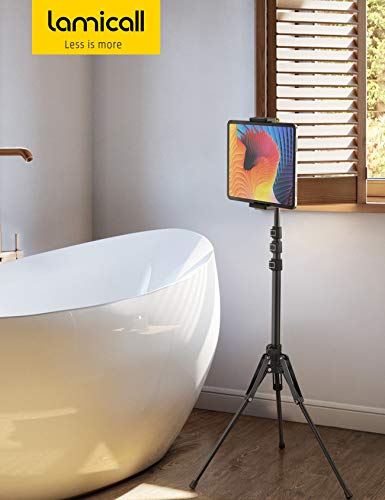 Lamicall iPad Tripod Stand, Tablet Floor Stand 65" iPad Holder Mount with Adjustable Height for Live Stream/Watching, for iPad Pro 12.9/11, Air Mini 6 5 4 3 2, iPhone and 4.7-12.9" Tablet and Phone - Image 5