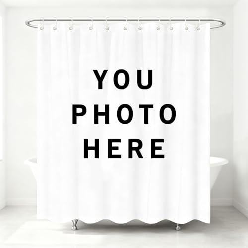 Anjiefo Custom Photo Shower Curtain, Waterproof Polyester, Personalized Design with
