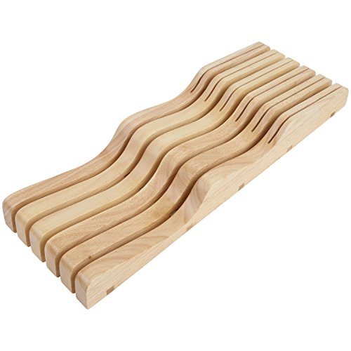 TSU Wooden Knife Storage Block with Elegant Wave Design