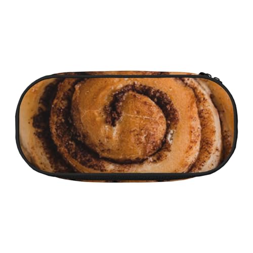 HDTVTV Delicioso patrón de Pan de Rollos de Canela Estuche para lápices, Estuche portátil con Cremallera, Estuche para cosméticos