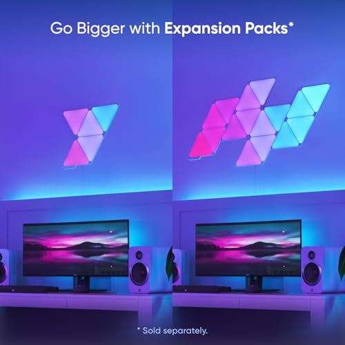 Image of Nanoleaf Shapes Triangle Lights, Smart RGBW LED Wall Light Panels, 7PK
