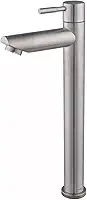 Torneira Banheiro Lavabo 1/4 De Volta Bica Alta Aço Inox 304 Escovada Para Cuba De Apoio