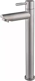 Torneira Banheiro Lavabo 1/4 De Volta Bica Alta Aço Inox 304 Escovada Para Cuba De Apoio