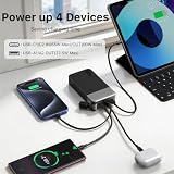NOBIS Power Bank 90W 20000mAh, ładowarka do laptopa z dołączanym kablem USB-C, szybkie ładowanie PD z 2 portami USB-C i 2 USB-A, wyświetlacz cyfrowy dla laptopa, tabletu i telefonu