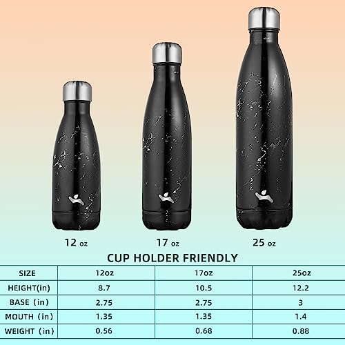 Image of Konokyo Insulated Water Bottles,25 oz Double Wall Stainless Steel Vacumm Metal Flask for Sports Travel,Marble Midnight