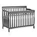 Dream On Me Ashton 4-in-1 Convertible Full-Size Baby Crib in Steel Grey, GreenGuard Gold & JPMA, Sustainable Pinewood, 4 Mattress Heights, Converts to Toddler, Day & Full-Size Bed