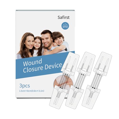 Zip Stitch Wound Closure Strips Sutures Butterfly Bandaids 3Pcs Emergency Laceration Closure Kit for Lacerations Incisions Cuts(1.5x8CM)