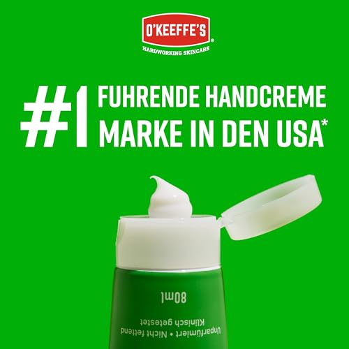 O'Keeffe's Working Hands tube van 80 ml, 2 stuks, handcrème voor extreem droog, gekraakte handen, verhoogt de vochtinhoud, vormt een beschermende laag en voorkomt vochtverlies - Afbeelding 6