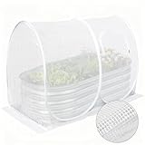 HIRALIY Gaden Neting for Raised Bed,Garden Bed Netting, Instant Pop-Up Greenhouse,Portable Raised Garden Bed Covers,Netting for Garden Protection Indoor Outdoor with Thicken PE Cover,59 X 27.5 X 39"