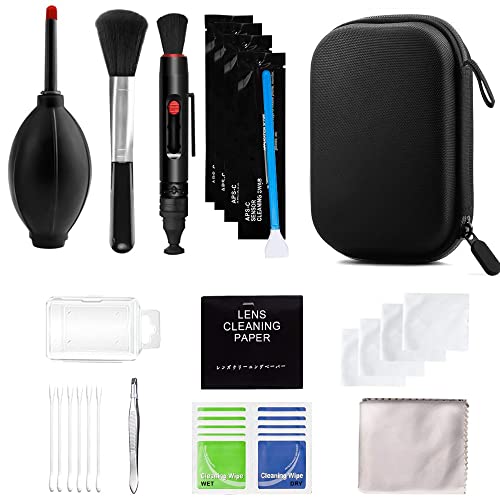 Professional Camera Cleaning Kit Sensor Cleaning Kit with Air Blower Cleaning Swabs Cleaning Pen Cleaning Cloth for Most Camera Mobile Phone Laptop