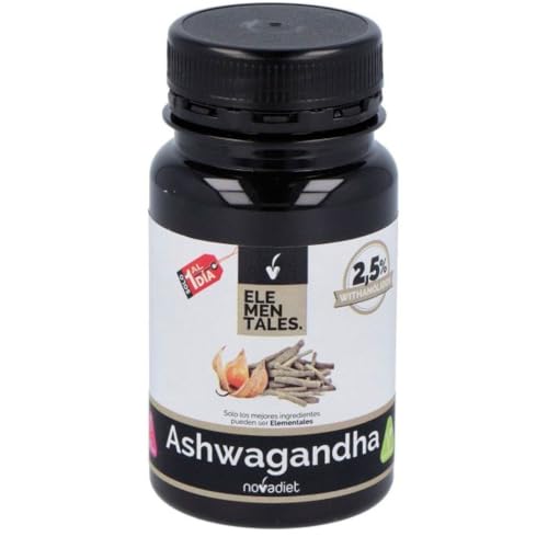 Novadiet Elementales Ashwagandha 400 mg, 60 cápsulas | Raíz de Withania somnifera con 10 mg de withanólidos por toma