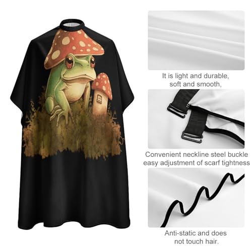 Capa para Corte de Pelo con Diseño Mushroom House y Rana miniatura 4
